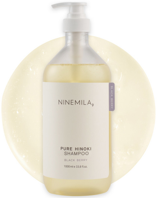 나인밀라 퓨어 히노끼 샴푸 블랙베리 향, 1L, 1개