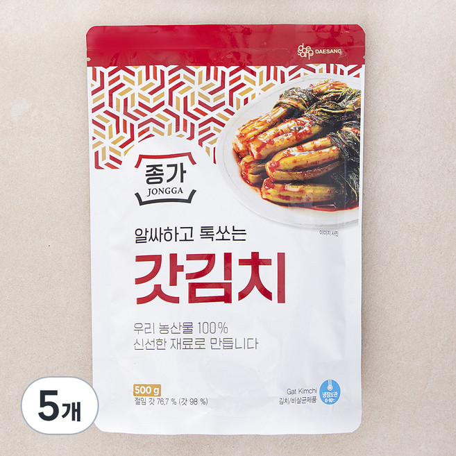 대상 종가집 갓김치, 500g, 5개