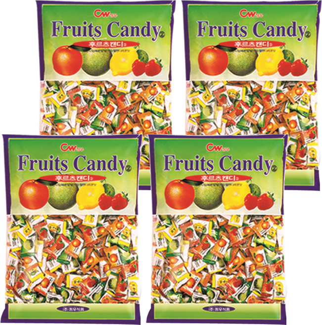청우식품 후르츠맛 캔디, 4개, 900g