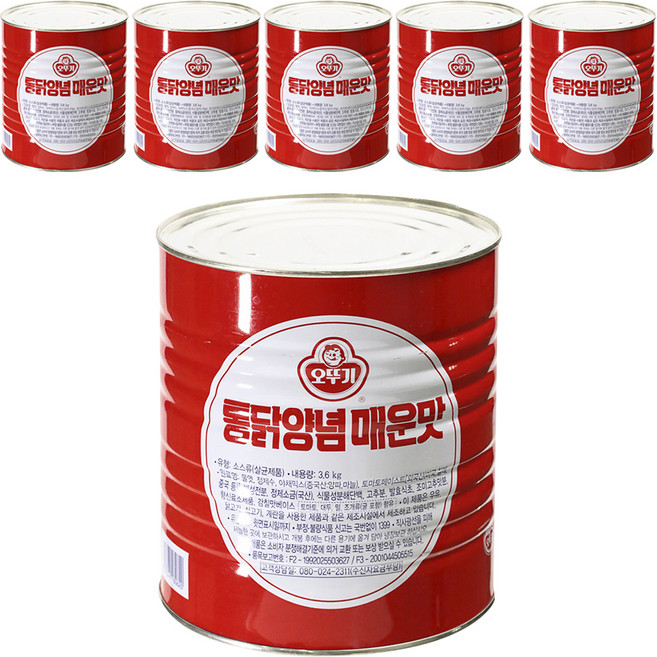 오뚜기 통닭양념 매운맛, 3.6kg, 6개