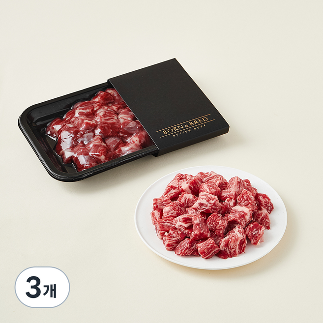 본앤브레드 1++(9) 한우 국거리용 (냉장), 200g, 3개