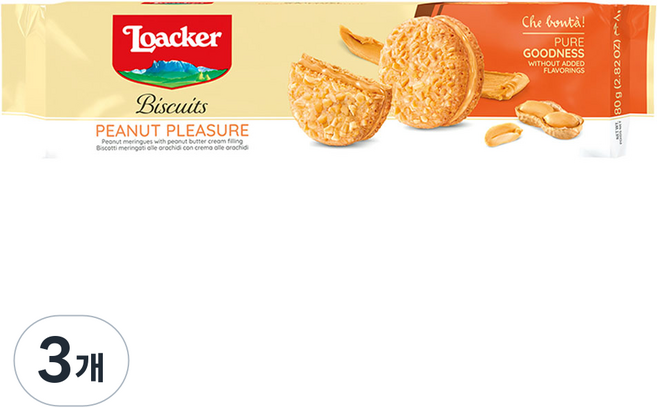 로아커 비스킷 피넛, 80g, 3개