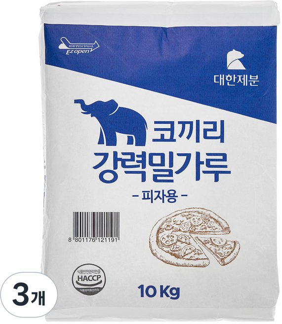 대한제분 곰표 피자용 밀가루, 10kg, 3개