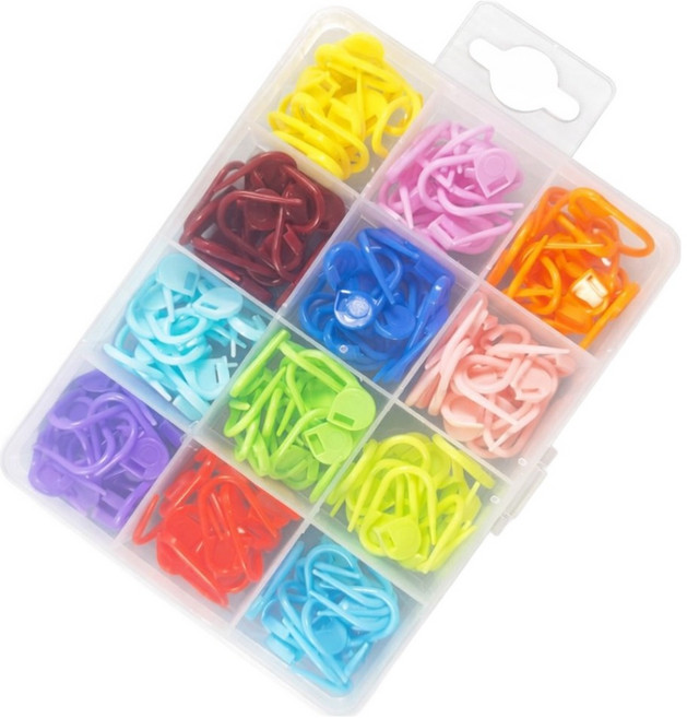 모던모어 뜨개용 옷핀 뜨개질 도구 단수 표시링 12종 15p 세트, 혼합색상, 1세트