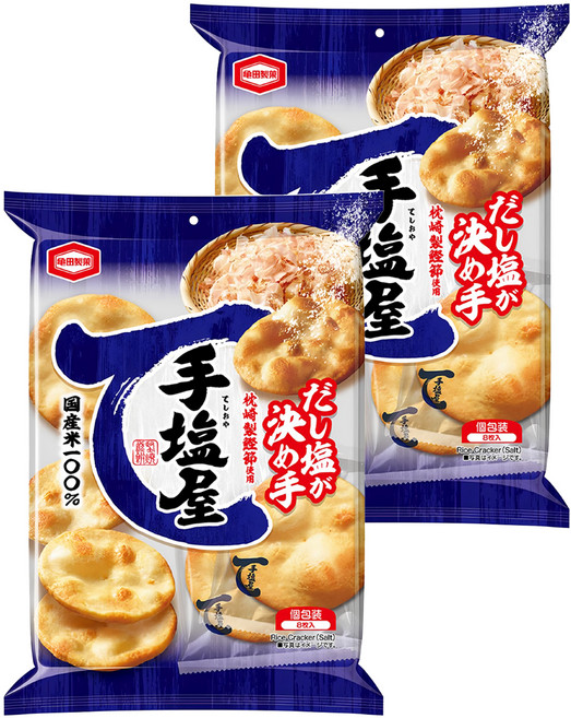 龜田製菓 8枚手鹽屋米果 國產米100%, 107.2g, 2袋