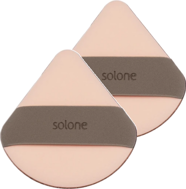 Solone 雙面慕斯氣墊粉撲 2個, 1組, 扇形
