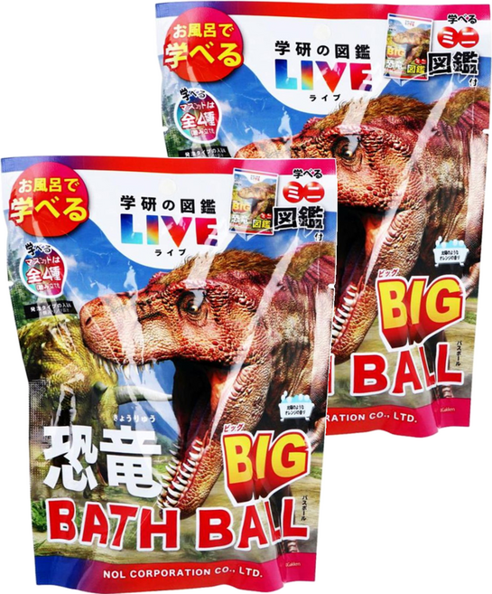 日本 nol 恐龍 暴龍 沐浴球 款式隨機, 180g, 2個