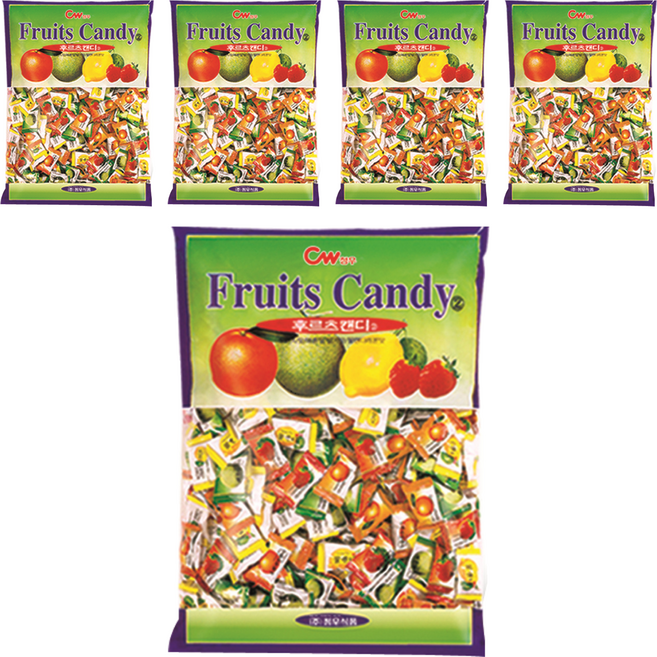 청우식품 후르츠맛 캔디, 5개, 900g