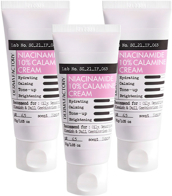 더마팩토리 나이아신아마이드 10프로 칼라민 크림, 30g, 3개