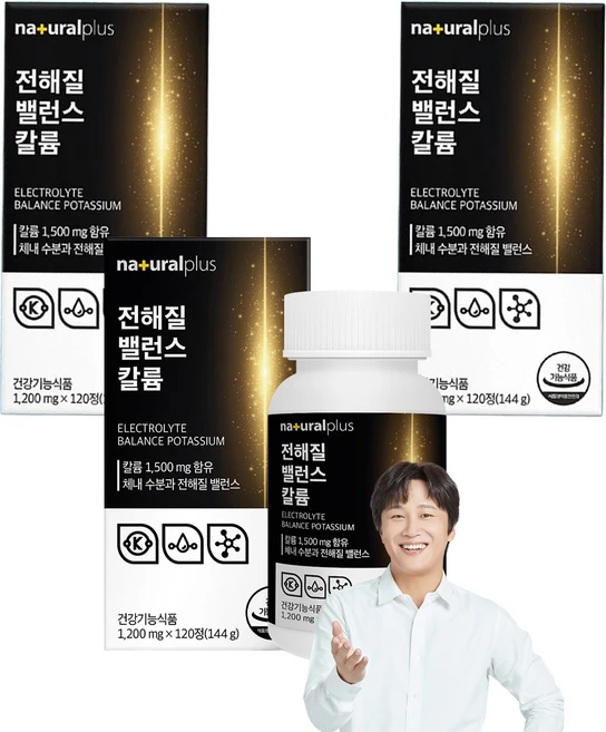 내츄럴플러스 전해질 밸런스 칼륨, 120정, 3개 - 쿠팡