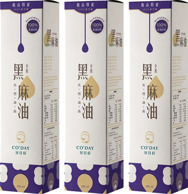 CO'DAY 好日籽 梅山茶油合作社 黑麻油, 500ml, 3瓶