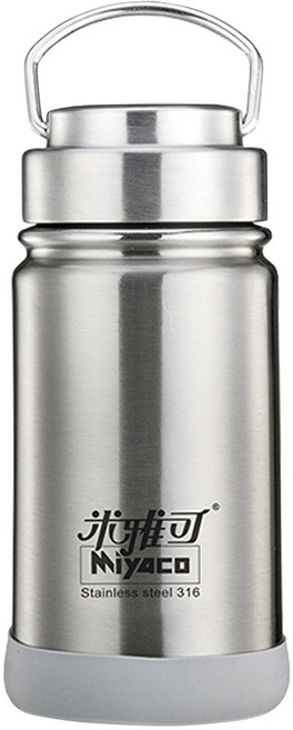 MiyAco 米雅可 經典 316不銹鋼廣口真空保溫瓶, 不銹鋼色, 350ml, 1個