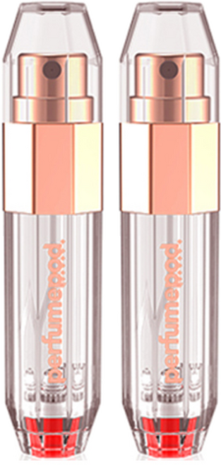 트라발로 퍼퓸팟 크리스탈 펌핑식 충전 휴대용 향수공병 5ml, 로즈골드, 2개