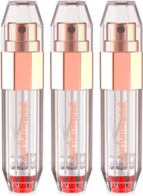 트라발로 퍼퓸팟 크리스탈 펌핑식 충전 휴대용 향수공병 5ml, 로즈골드, 3개