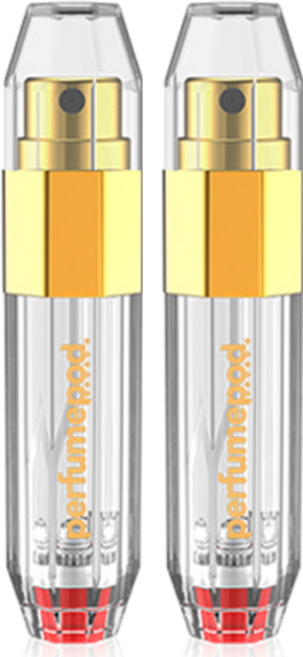 트라발로 퍼퓸팟 크리스탈 펌핑식 충전 휴대용 향수공병 5ml, 골드, 2개