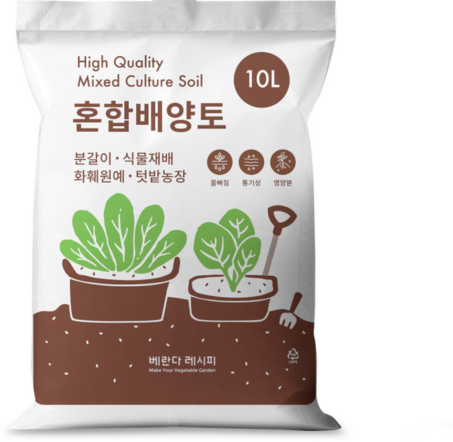베란다레시피 혼합배양토, 1개, 10L