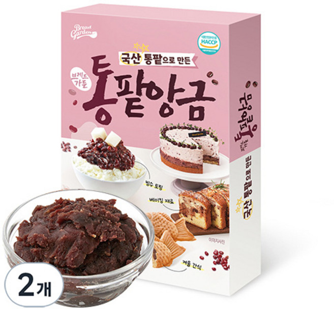 브레드가든 프리미엄 통팥 앙금, 300g, 2개