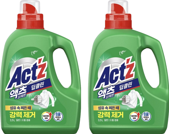 액츠 퍼펙트 딥클린 액상세제 본품, 3.5L, 2개
