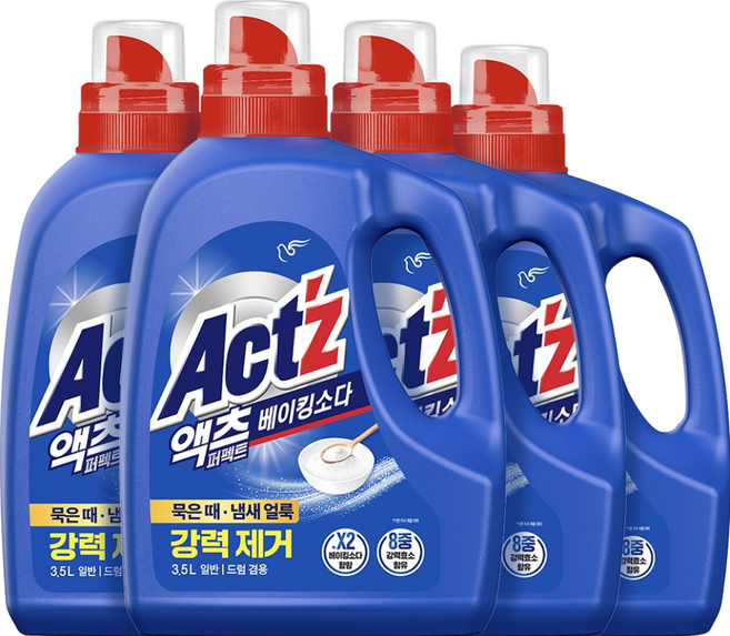 액츠 퍼펙트 베이킹소다 액상세제 프레시 민트향 본품, 3.5L, 1개입, 4개