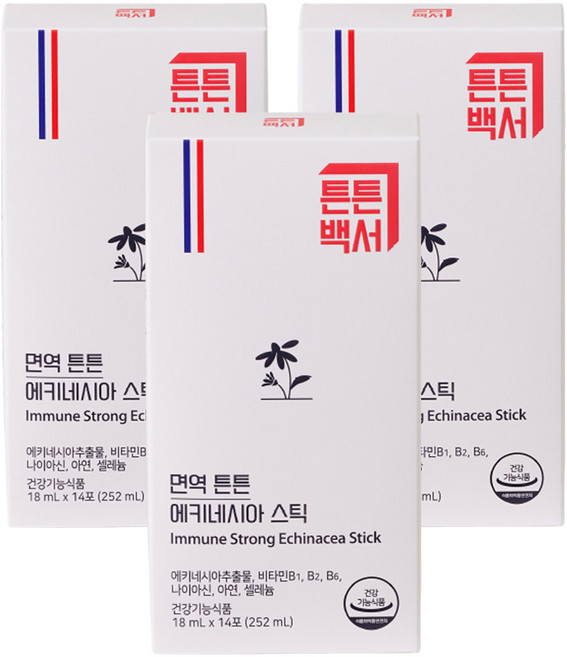NUON 면역 튼튼 에키네시아 스틱, 3박스, 14회분