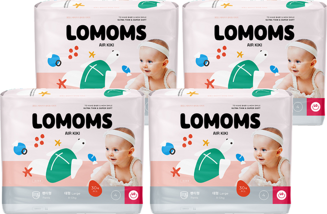 로맘스 에어키키 팬티형 기저귀 아동용, 4단계, 120매
