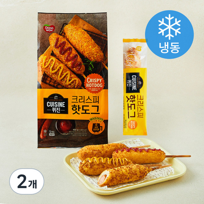 동원 퀴진 크리스피핫도그 (냉동), 80g, 5개입, 2개