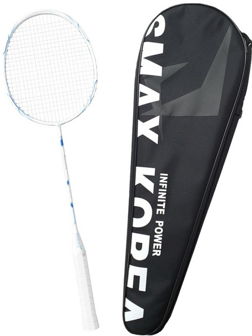 스맥스코리아 풀카본 초경량 배드민턴 라켓 68g, 테세우스 화이트, 1개