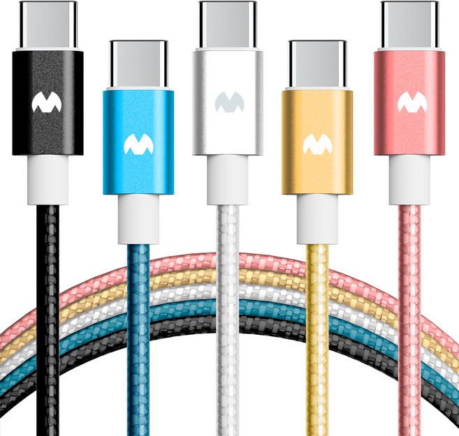 구스페리 C타입 to USB 고속충전 케이블, 2m, 혼합색상, 5개