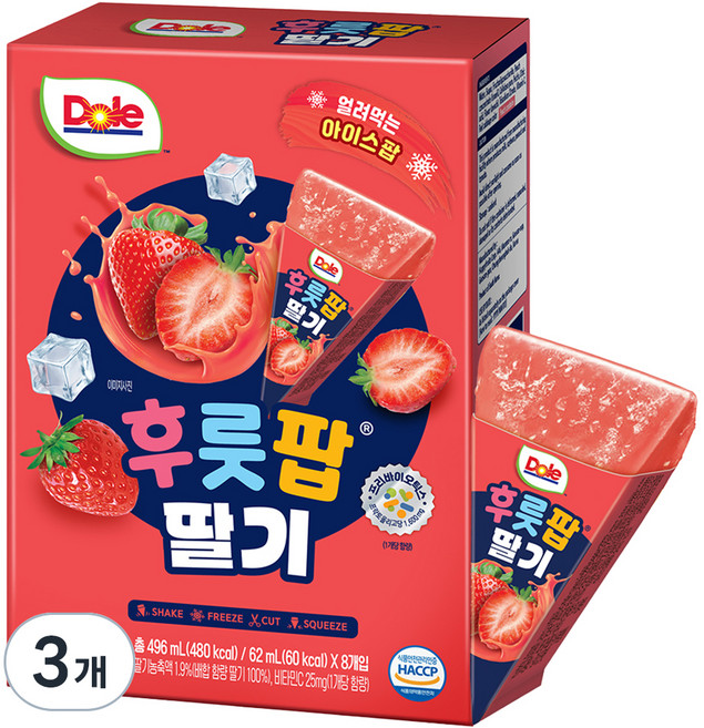 Dole 都樂 Fruit-POP 草莓, 24個, 62ml