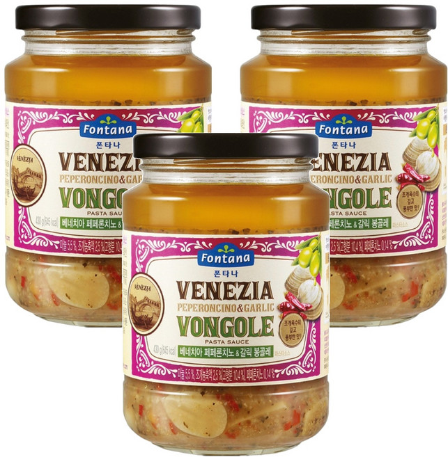 폰타나 베네치아 페페론치노 앤 갈릭 봉골레 파스타소스, 430g, 3개