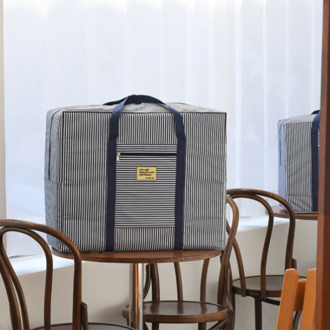 엠엔피라이프 옥스포드 이불정리함 특대형, 스트라이프네이비, 1개