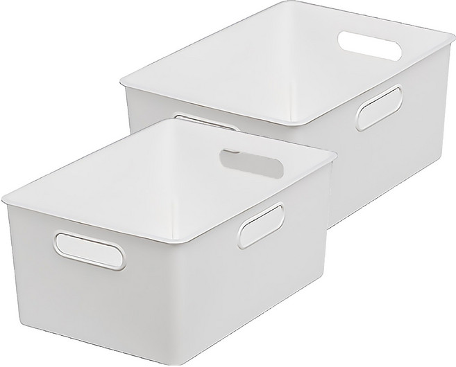 KEYWAY 聯府 博多收納盒 TBD10-1 264 x 191 x 120mm 5L, 白色, 2個
