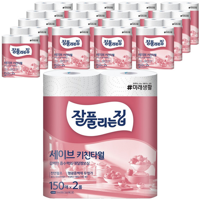 잘풀리는집 세이브 펄프 키친타올, 150매, 36개