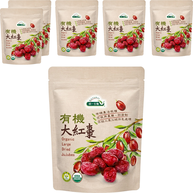 統一生機 有機大紅棗, 300g, 6包