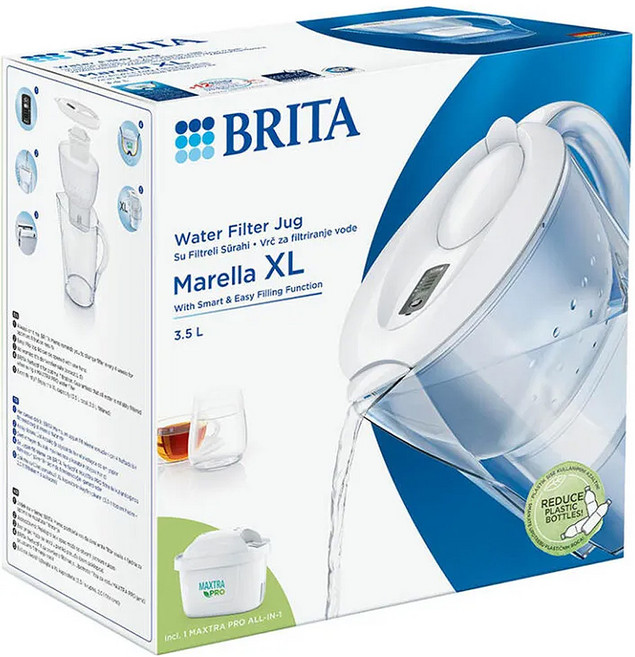 BRITA MXPRO MARELLA 濾壺 7芯全效, 白色, 1盒