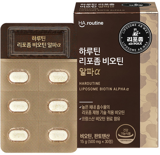 하루틴 리포좀 비오틴 알파α 15g, 30정, 1개
