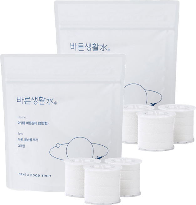 바른생활수 여행용 바른필터 일반형 3p, 2개