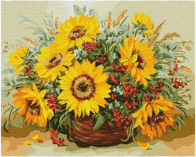 플레이어바웃 DIY 명화 그리기 세트 40 x 50 cm, 해바라기바구니, 1개