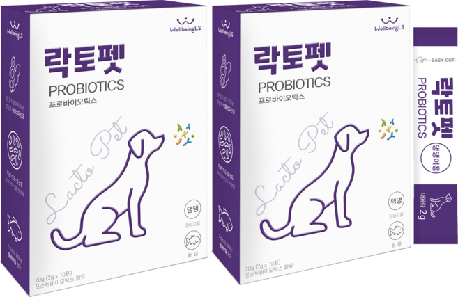 락토펫 강아지 영양제 스틱형, 20g, 장건강/유산균, 2개