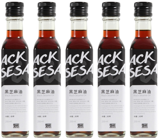 東和製油 黑芝麻油, 250ml, 5瓶