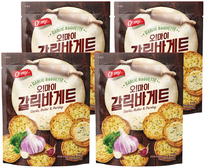 O my food 歐邁福 法式麵包餅乾 香蒜奶油口味, 300g, 4包