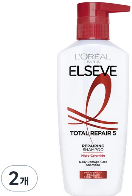 로레알파리 엘세브 토탈 리페어 5 샴푸 멜론 프루티 플로럴, 620ml, 2개 - 쿠팡