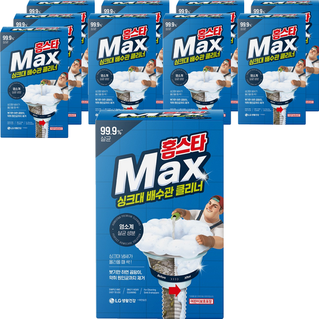 홈스타 맥스 싱크대 배수관 클리너, 680ml, 10개