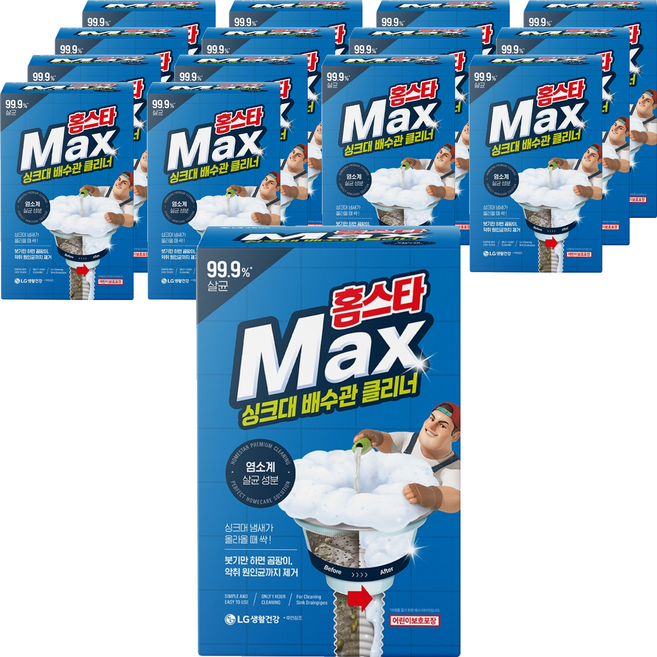 홈스타 맥스 싱크대 배수관 클리너, 680ml, 15세트