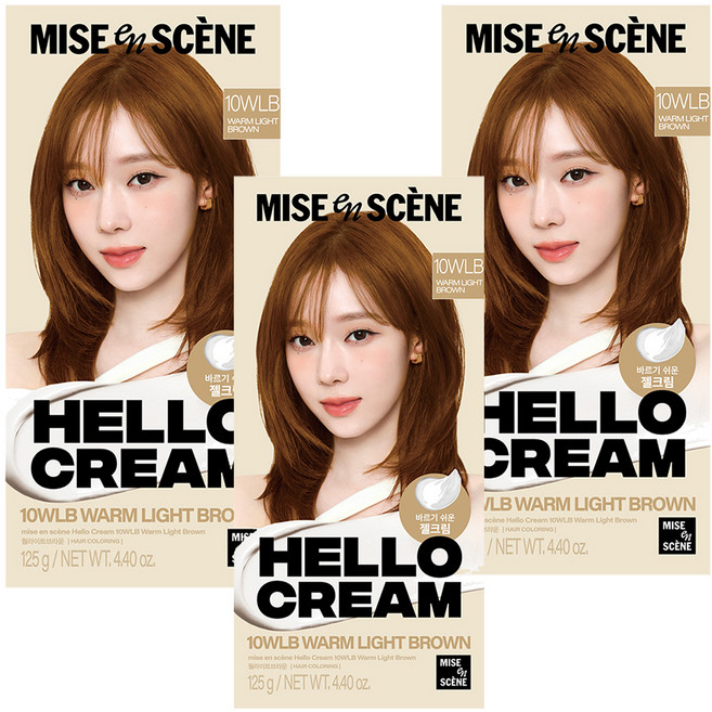 mise en scene 魅尚萱 Hello Cream染髮霜, 10WLB(太妃糖棕), 3盒