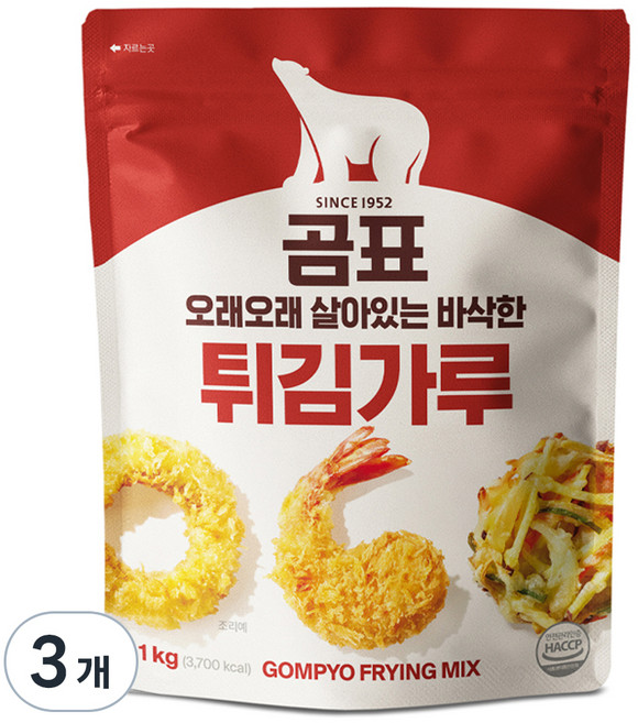 곰표 튀김가루, 1kg, 3개