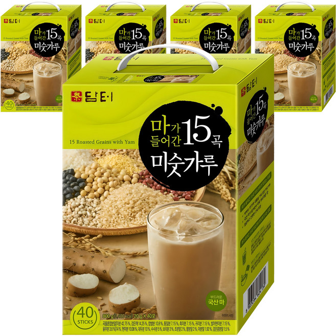 담터 마가 들어간 15곡 미숫가루, 800g, 5개
