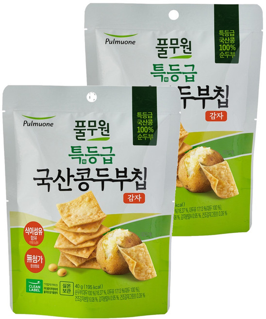 풀무원 특등급 콩 두부칩 감자, 40g, 2개