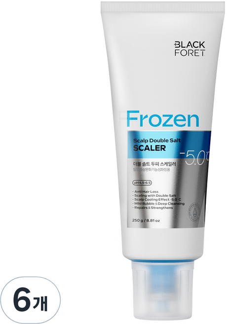 블랙포레 더블 솔트 두피 스케일러, 250g, 6개