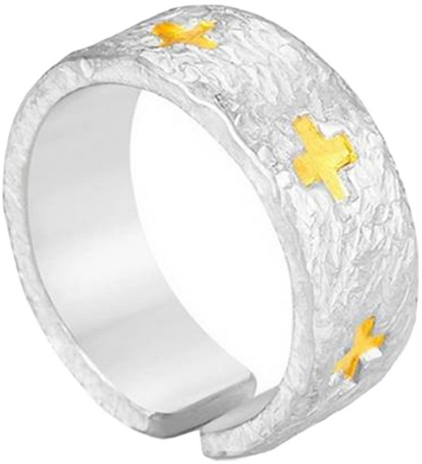 Stone Jewelry 男士 99黃金十字架時尚戒指